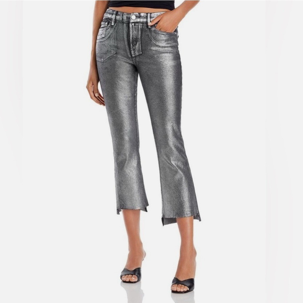 Frame Women's 27 Gunmetal Noir Silver‎ Mini Boot Jeans Y2k NEW